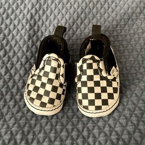 Vans black and white checkered crib shoes
